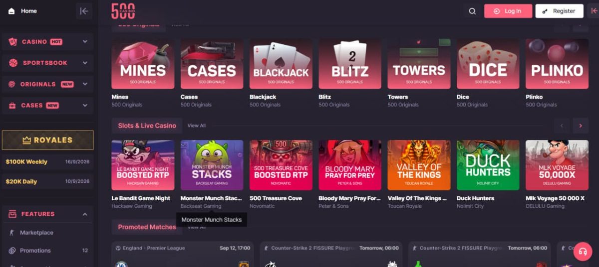 500 Casino online v Česku image 1